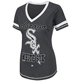 MLB Chicago White Sox Bling Beauty Short Sleeve V-Neck Boyfriend Tee Women's
