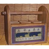 Bear Wood Utensil Holder Lodge Cabin Home Decor Country