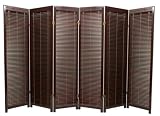 Office Furniture - 70" Shutter Folding Privacy Screen Room Divider w/ Blinds - 6 Panel Cherry Rosewood