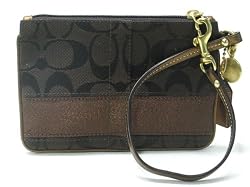 AUTHENTIC COACH BRONZE SIGNATURE STRIPE WRISTLET 40754