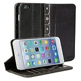 iPhone 6 Plus Case, GMYLE® [Book Case] iPhone 6 (5.5 inch) case Wallet Book Case Vintage for iPhone 6 (5.5 inch) - Black Classic [Crazy Horse Pattern] [PU Leather] Book style Wallet Case Cover
