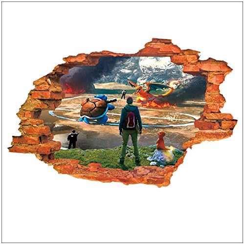Gigiland Studio 2016 New POKEMON Go 3D Window View Decal Wall Sticker Boys Room Girls Room Kids Room Décor Nursery Decor Wall Decor Home Décor Office Décor Room Deco Wall Art Gift N002