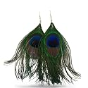 Natural Peacock Feather Earrings