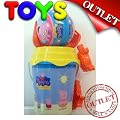 KIT MARE PEPPA PIG SECCHIELLO + PALLA + FORMINE + PALETTA + RASTRELLO