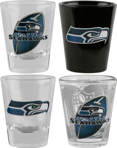 Seattle Seahawks 3D Logo Shot Glass Set