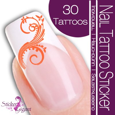 Nail Tattoo Sticker Ornament / Tribal - orange Preisvergleich