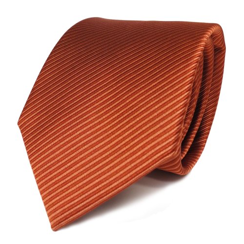 Schicke Seidenkrawatte orange rotorange gestreift