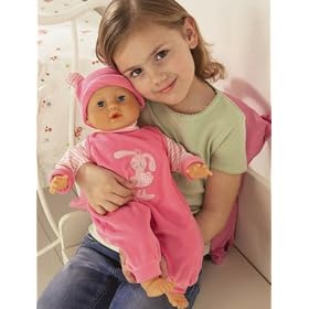New! Deluxe Toddler Doll with Pink Outfit: laughs, cries, drinks bottle and sleeps just like a real... by My Sweet Baby