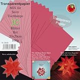 Bascetta Sterne Papier, 20x20cm, 30 Stk. Rot