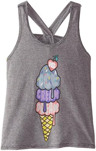 Harajuku Girls Big Girls' Ice Cream Tank Top, Black, Large