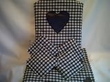 Cafetiere Cosy with Matching Mug Coasters & Kitchen Table Place Mats Black Gingham - Great as Christmas Gift