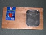 J. A. Henckels Premium Over the Sink Wood Cutting Board with Stainless Steel Strainer Basket
