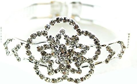 Star in flower Bracelet With Spring Hinge Clasp( Silver Tone)