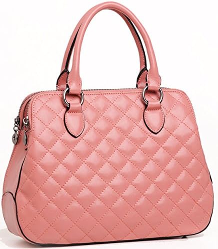 Hotwt Women's Leather OL Style Tote Top-handle Shoulder Bag Cross Body Handbag Satchel Purse ((L)14.57" * (W)4.72"* (H)10.24" in, Pink)