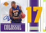 2010 Playoff National Treasures Authentic Andrew Bynum Autograph Dual Game Worn Jersey Card