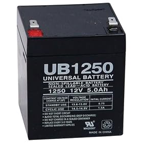 UPG 85983/D5741 SEALED LEAD ACID BATTERIES (12V; 5 AH; .187 TAB TERMINALS; UB1250)-UBCD5741