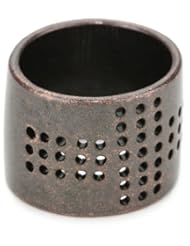 LUV AJ "Heavy Metal Lover Collection" Perforated Cross Rose Ring, Size 8