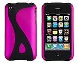 Rubberized Slider Swirl Case for Apple iPhone 3G / 3GS - Hot Pink