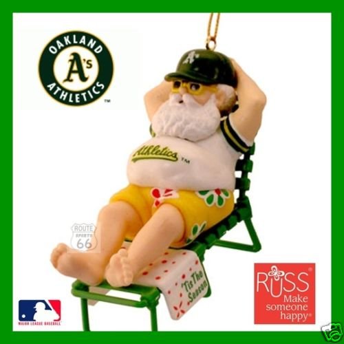 OAKLAND A'S ATHLETICS BASEBALL SANTA @COLISEUM ORNAMENT