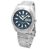 SEIKO5 (セイコー5) 腕時計 オートマチック メンズウォッチ ダークネイビーダイアル シルバーステンレスベルト SNZF33K1の画像