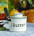 Kitchen & Housewares : L Tremain BBWGRE2 Butter Bell Crock - White with Green Trim and Green Spreader