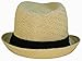 Red Jays Co. Natural Tan Straw Fedora Hat with Black Band