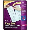 Avery Easy Peel Clear 2 x 4 Inch Shipping Labels 500 Count (5663)