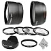 Essential Kit for CANON Rebel (T3i T3 T2i T1i XT XTi XSi), CANON EOS (1100D 600D 550D 500D 450D 400D 350D 300D 60D) - Includes: 2.0X Telephoto and 0.45X Wide Angle High Definition Lenses + 8 Point Star Filter + Macro Close Up Set (+1+2+4+10) + Tulip Flower Lens Hood + 1 Premium Goja Microfiber Cleaning Cloth