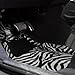 OxGord® 21pc Set of Zebra Print Car Seat Covers w/Deluxe Velour Animal Carpet Floor Mats, Steering Wheel Cover & Shoulder Pads - Airbag Compatible - Front Low Back Buckets - 50/50 or 60/40 Rear Split Bench - Universal Fit for Cars, Truck, SUV, or Van, Charcoal Gray