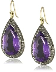 Jill Alberts Tear Drop Amethyst and Diamond Earrings