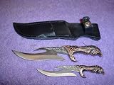 EAGLE HEAD GOLD TONE MINI DAGGERS SET IN SHEATH