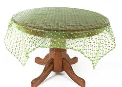 Pack of 3 Lime Light Green Organza Square Table Cloths