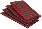 Lenox Holiday Lurex Plaid 19 Inch Napkins, Set of 4