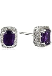 Sterling Silver Cushion Round Created White Sapphire Earrings