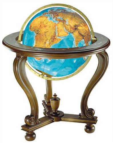Childrens Toyshop  Toys : Columbus 205150 Duo Glass Globe with Solid Walnut Base