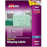 Avery Easy Peel Clear Shipping Labels for Inkjet Printers, 2 x 4-Inches, Pack of 100 (18663)