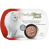 Purely Fancy Feast Natural Flaked Skipjack Tuna Entree Cat Food, 2-Ounce Pouch, Pack of 10