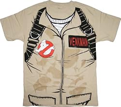Ghostbusters Venkman Costume Glow in the Dark Khaki T-Shirt Tee