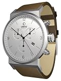 Obaku by Ingersoll gents chronograph silver dial brown leather strap watch