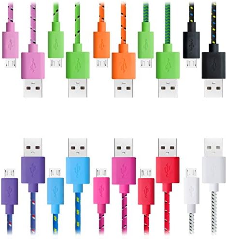 Micro USB Charger, iForever 10 Pack 3ft High Speed Nylon Braided USB 2.0 A Male to Micro B Cables Sync Charging Cord for Samsung, Android, LG, HTC, Nexus, Nokia, Sony, Motorola (10 Pack)
