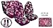 Pink Hawaiian Hibiscus 7 PC Auto Accessories Combo - Front & Rear Seat Covers, Steering Wheel Cover & Shoulder Pads