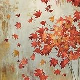 Crimson Foliage Beautiful MUSEUM WRAP CANVAS Print with Added BRUSHSTROKES Asia Jensen 12x12 Crimson Foliage Beautiful MUSEUM WRAP CANVAS Print with Added BRUSHSTROKES Asia Jensen 12x12
