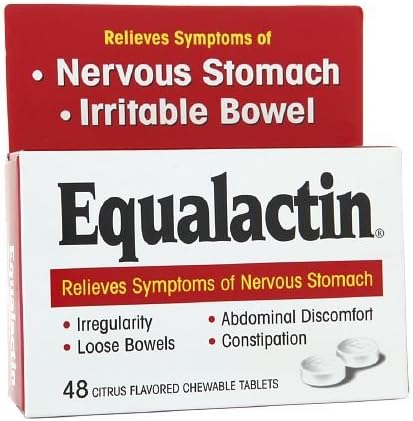 Equalactin Laxative Chewable Tablets, Relieves Symptoms of Nervous Stomach, Citrus-48 ea