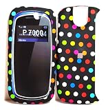 Multi Color Polka Dots Red Blue Purple Pink Rainbow Color Rubber Texture Pantech P7000 Impact Snap on Cell Phone Case