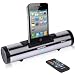 AZATOM iFlute SILVER Docking station portable speaker for iPod & iPhone 4S - 4 - 3GS - 3G - 3 / Unique design / quality sound / Audio output plus a remote control
