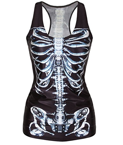 Hot Fashion Women Corpse Bride Printed Sleeveless T Shirt Vest Tank Tops