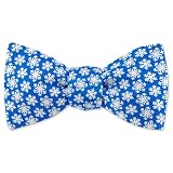 Winter Snowflakes by Wild Ties parisian blue silk freestyle bowties