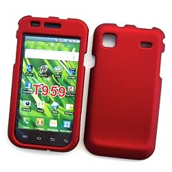 Samsung Vibrant T959 / Galaxy S Rubberized Snap On Protector Hard Case, Red