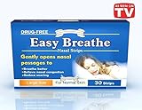 Easy Breathe Natural Nasal Strips - Large Size (30 Strips) ** Drug Free** Reduce Snoring