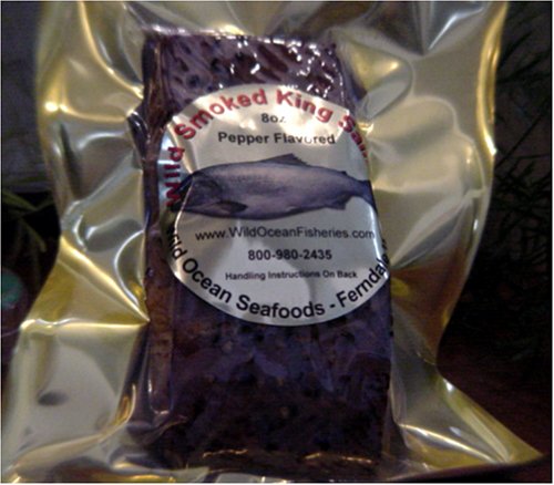 8oz Wild Alder Hot Smoked King Salmon - Pepper by Wild Ocean Seafoods